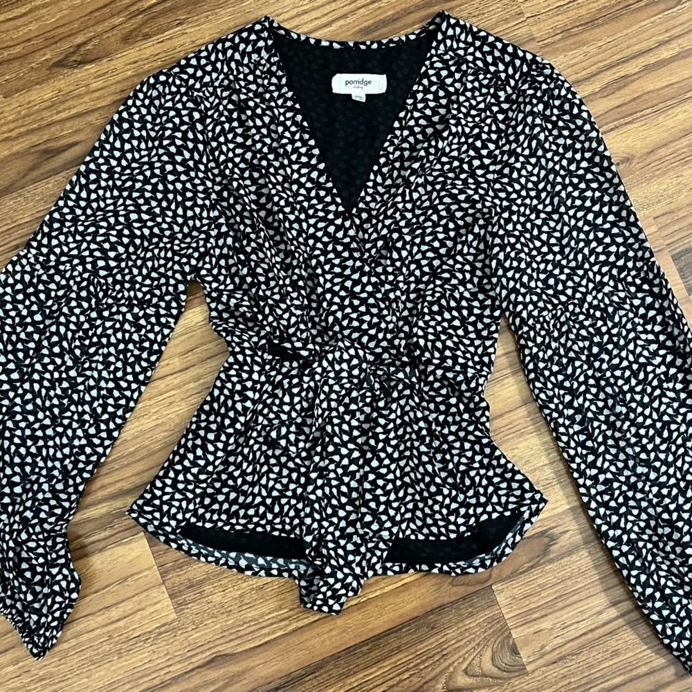Anthropologie Porridge Wrap Around Blouse Size Large, Like New, Worn Once